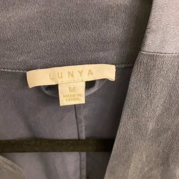 Lunya Washable Silk Robe Deep Blue Size Medium - Picture 5 of 6